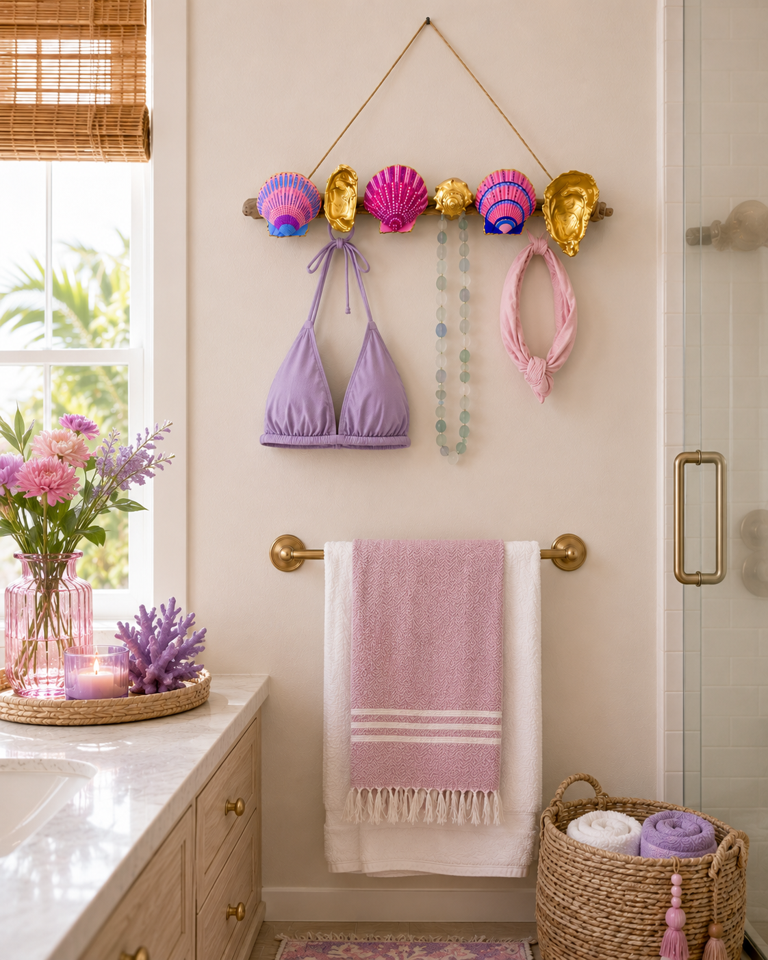 Seashell & Driftwood Bikini Rack