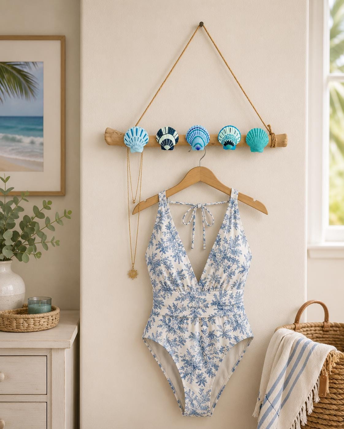 Seashell & Driftwood Bikini Rack